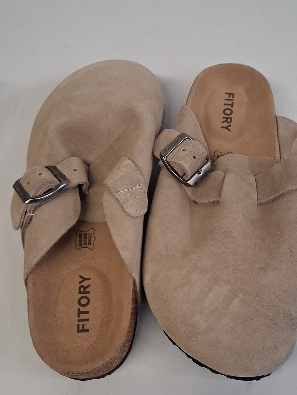 NWOT Mens Fitory Taupe Slip On Clogs